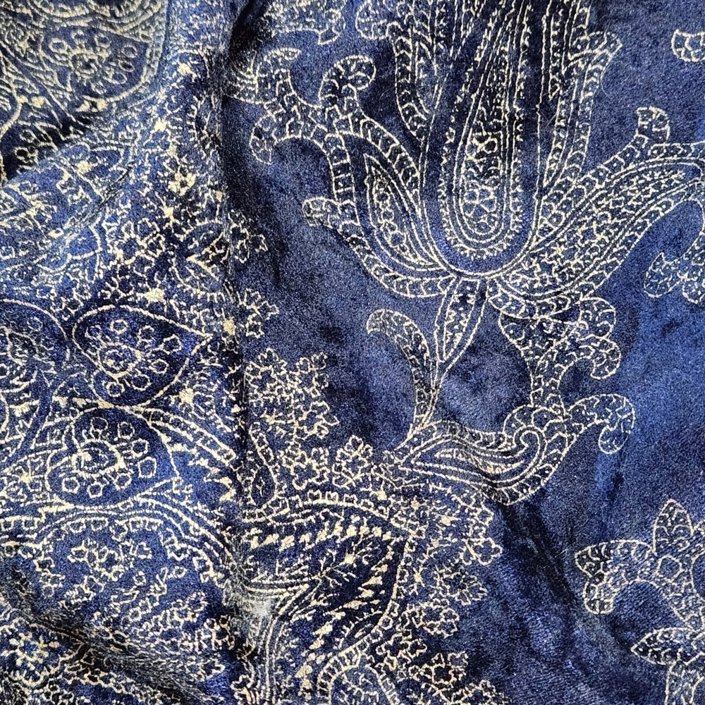 VTG Crush Velvet Maxi Dress Royal Blue/Purple GOLD DESIGN Long whimsigoth Shift - Picture 11 of 12